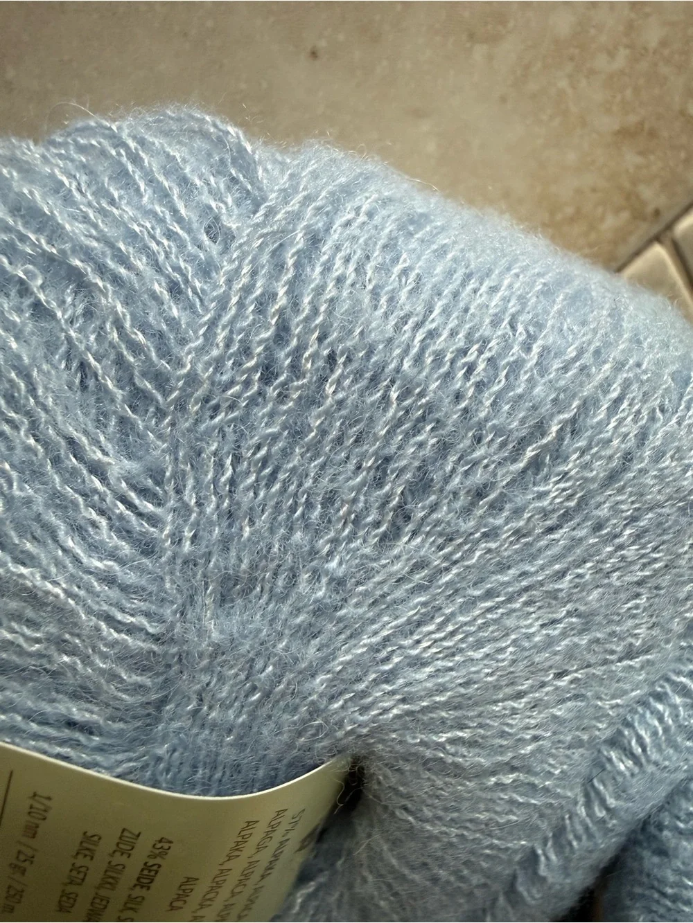 Josy by Bremont Light Blue Lace-Weight Alpaca/Silk Yarn- 3 skeins